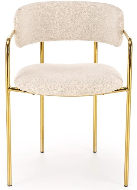 Krzesło do kuchni i salonu Halmar K537 ze złotym stelażem Kremowe (5905248132344) - obraz 8