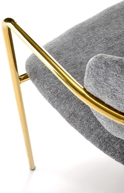 Krzesło do kuchni i salonu Halmar K537 ze złotym stelażem Popielate (5905248132351) - obraz 2