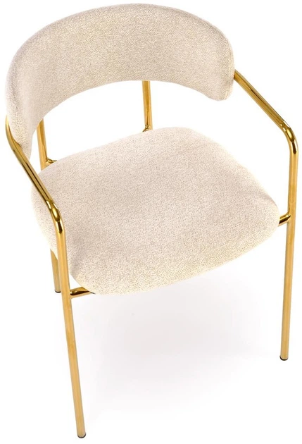 Krzesło do kuchni i salonu Halmar K537 ze złotym stelażem Kremowe (5905248132344) - obraz 10