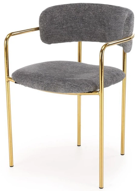 Krzesło do kuchni i salonu Halmar K537 ze złotym stelażem Popielate (5905248132351) - obraz 5