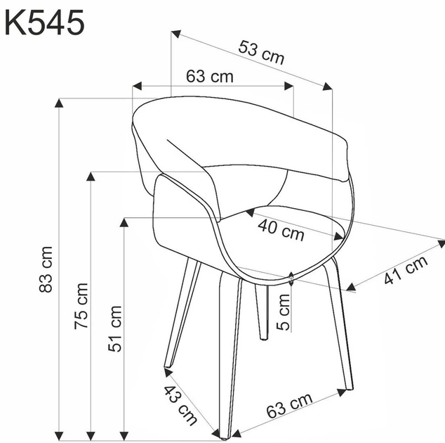 Krzesło do kuchni i salonu Halmar K545 Beżowe/Orzechowe (5905248132566) - obraz 5