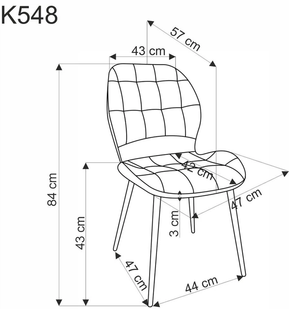 Стілець для кухні та вітальні Halmar K548 Гірчичний (5905248132665) - зображення 3