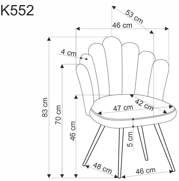 Стілець для кухні та вітальні Halmar K552 Бежевий (5905248132771) - зображення 3