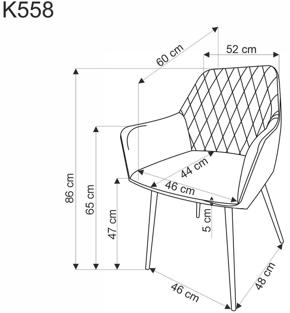 Krzesło do kuchni i salonu Halmar K558 Beżowe (5905248132863) - obraz 3
