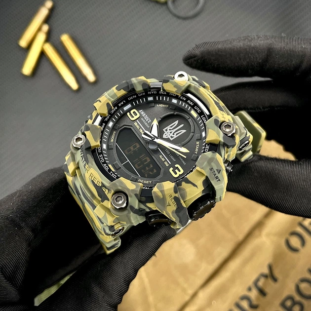 Годинник наручний Awarder 001 Тризуб срібло Camo Green - изображение 3