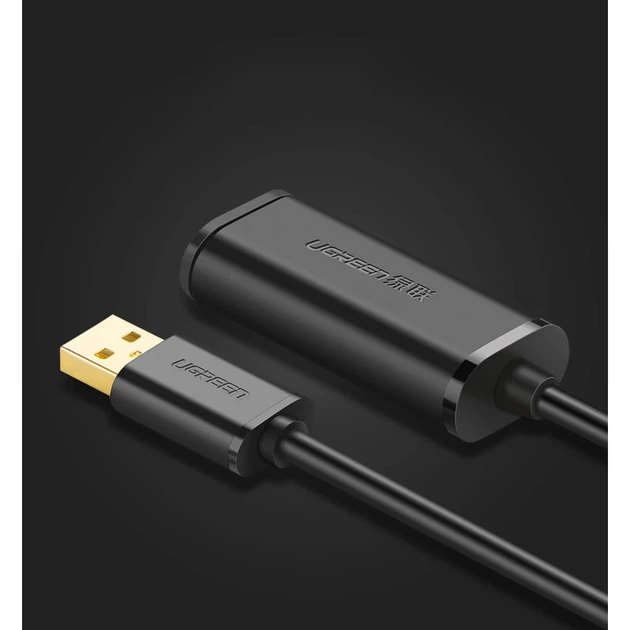 Кабель-удлинитель Ugreen USB-A (Male) to USB-A (Female) 480Mbps 20m Black (6957303813247) - Фото 3 Кабель-удлинитель Ugreen USB-A (Male) to USB-A (Female) 480Mbps 20m Black (6957303813247) - изображение 3