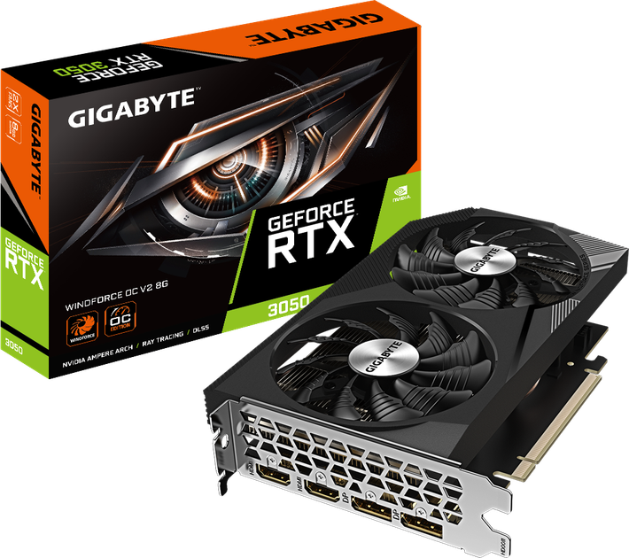 Видеокарта GIGABYTE GeForce RTX 3050 8GB WINDFORCE 2 (GV-N3050WF2V2-8GD) - изображение 7