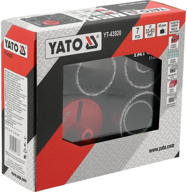 Zestaw otwornic wolframowych YATO 33-83 mm 7 szt (YT-43920) - obraz 5