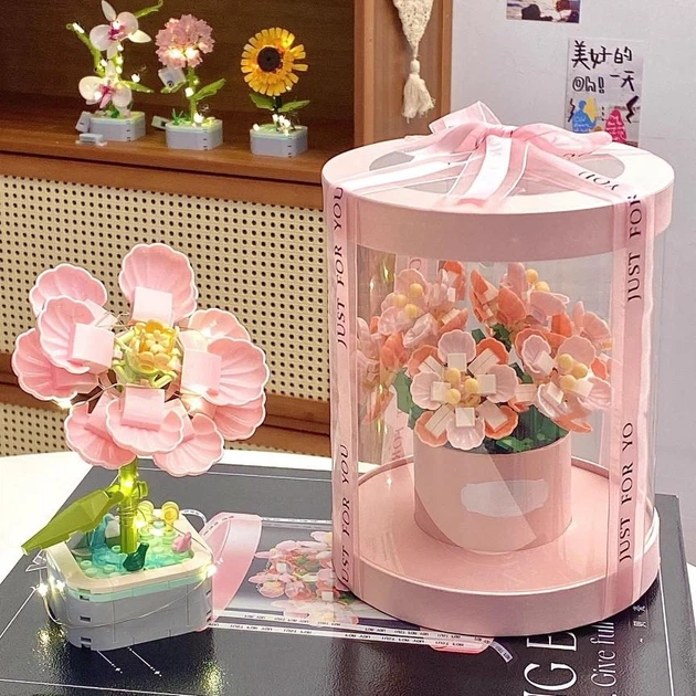 Конструктор Royal Pink Bouquet Серия Floral Luxury Розовые розы с ракушками 550 детали - Фото 5 Конструктор Royal Pink Bouquet Серия Floral Luxury Розовые розы с ракушками 550 детали - изображение 5