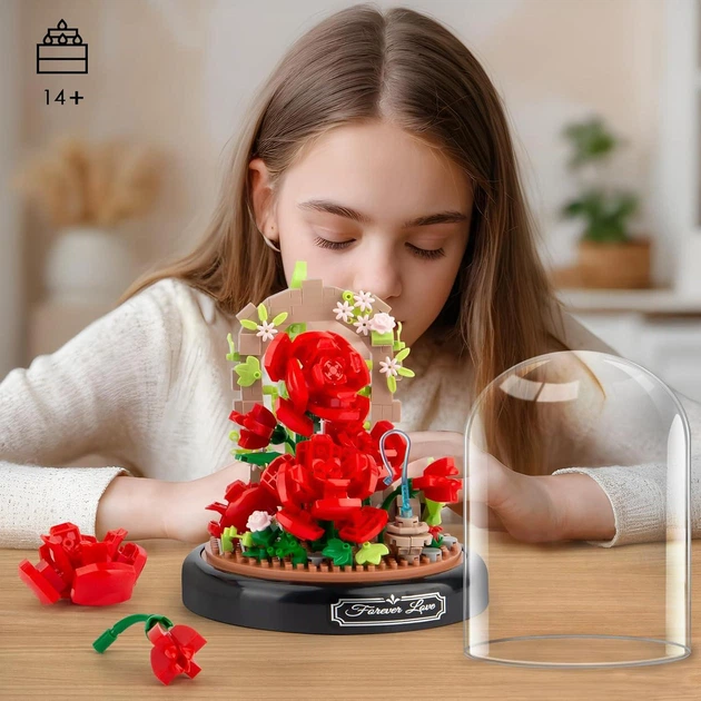 Дитячий музичний конструктор Musical Roses серія Musical Flask Червоні троянди під куполом - Фото 4 Дитячий музичний конструктор Musical Roses серія Musical Flask Червоні троянди під куполом - зображення 4