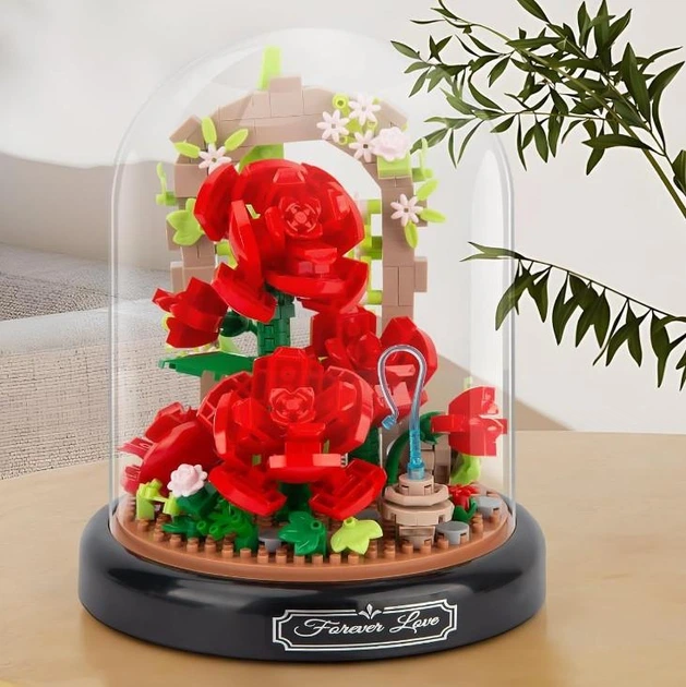 Дитячий музичний конструктор Musical Roses серія Musical Flask Червоні троянди під куполом - Фото 11 Дитячий музичний конструктор Musical Roses серія Musical Flask Червоні троянди під куполом - зображення 11