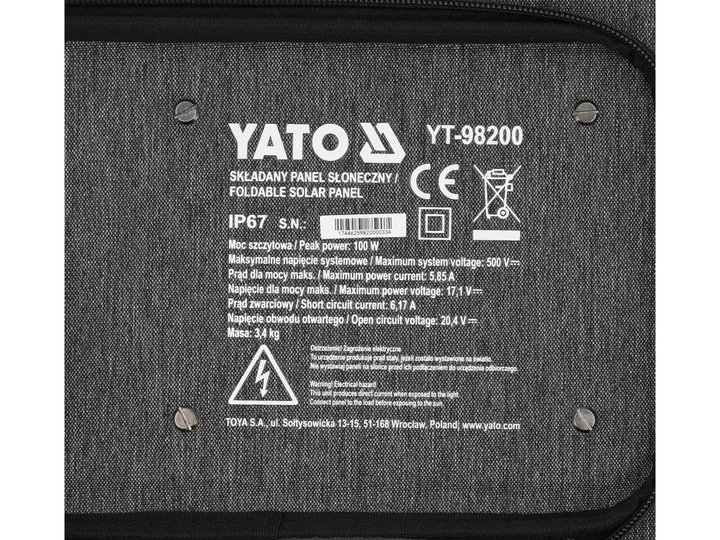 Panel słoneczny Yato YT-98200 składany solarny 4 w 1  100 W (5906083118906) - obraz 6