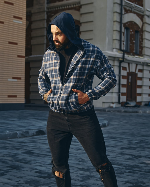 Куртка-сорочка синій XL (G0003) - Фото 3 Куртка-сорочка синій XL (G0003) - зображення 3