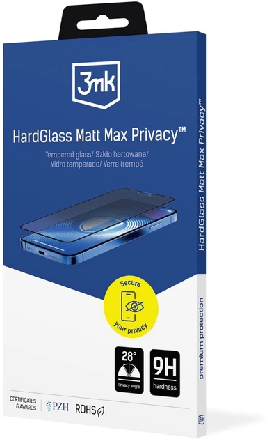 Szkło hybrydowe 3MK HardGlass Matt Max Privacy do Apple iPhone 15 Plus/16 Plus (5903108584456) - obraz 2