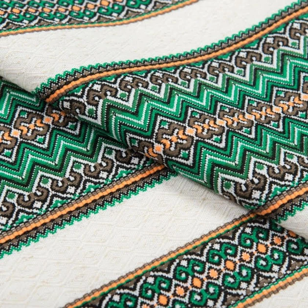 Етнічна вишита льняна скатертина Handmade в Українському стилі Зелена 110х145см. - Фото 4 Етнічна вишита льняна скатертина Handmade в Українському стилі Зелена 110х145см. - зображення 4