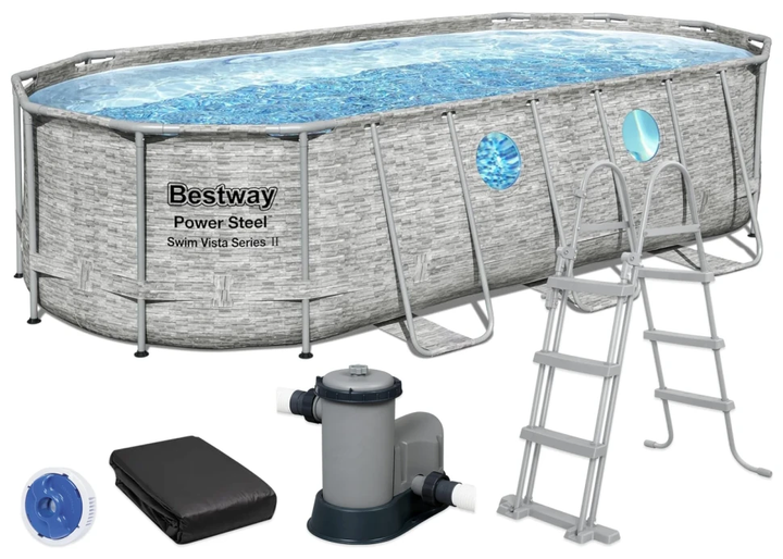 Каркасный бассейн Bestway 56716 Размер 549х274х122 см Steel Pro Max фильтр-насос,лестница,тент - изображение 2