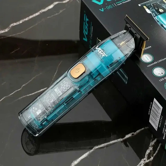 Триммер VGR V-961 аккумуляторный с 4 насадками для бороды и усов нержавеющая сталь индикатор заряда - изображение 5