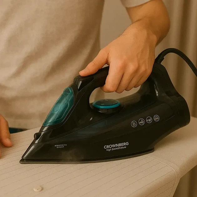 Паровой утюг керамический 2400Вт 400мл для глажки черный СВ-7448B - изображение 2