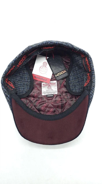 Кепка восьмиклинка шерстяная в цветную клетку 6-LEONARDO HarrisTweed HOOK 58 Темно-серый HT-C402 - изображение 6