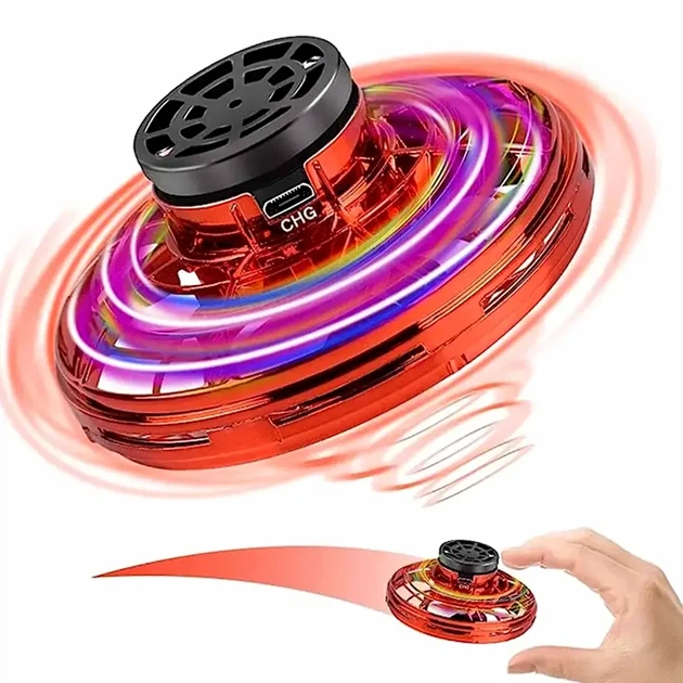 Літаючий спіннер FLY з LED підсвічуванням та зарядкою від USB 250 мА червоний розмір 8х4 см іграшка для дітей - Фото 1 Літаючий спіннер FLY з LED підсвічуванням та зарядкою від USB 250 мА червоний розмір 8х4 см іграшка для дітей - зображення 1