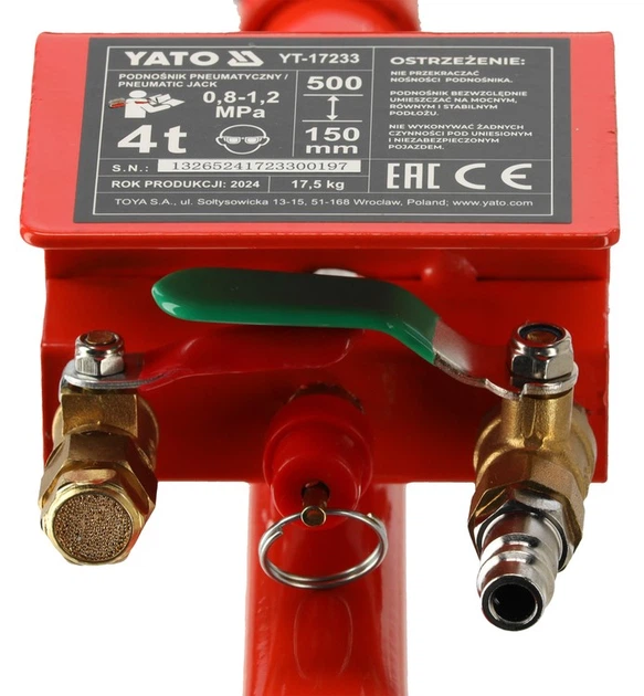 Автомобільний пневматичний підйомник YATO Сніговик 4 т з подвійною насадкою (YT-17233) - зображення 6