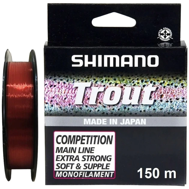 Волосінь Shimano Trout Competition Mono 150m 0.22mm 4.05kg Red - Фото 1 Волосінь Shimano Trout Competition Mono 150m 0.22mm 4.05kg Red - зображення 1