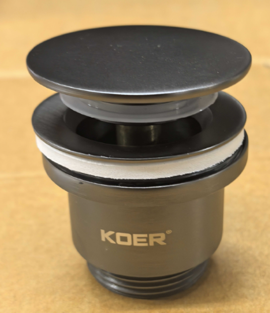 Донный клапан для раковины Koer PW-11-07 1 1/4'' универсальный (с/без перел) СLICK-СLACK (Цвет гр - Фото 7 Донный клапан для раковины Koer PW-11-07 1 1/4'' универсальный (с/без перел) СLICK-СLACK (Цвет гр - изображение 7