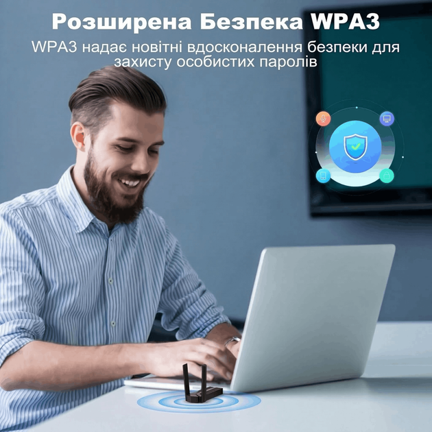Wi-Fi адаптер 2.4/5 ГГц сетевая карта беспроводной Wi Fi адаптер сетевой модуль USB 3.0 двухдиапазонный WiFi ресивер 2.4G/5G Kayfovo WA-AX-1800M-1 - изображение 8