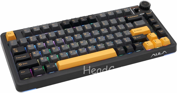 Ігрова механічна клавіатура Aula AU75 Thunder black ENG + UA 75% Hot-Swap, RGB, 2.4/Bluetooth/кабель - зображення 4