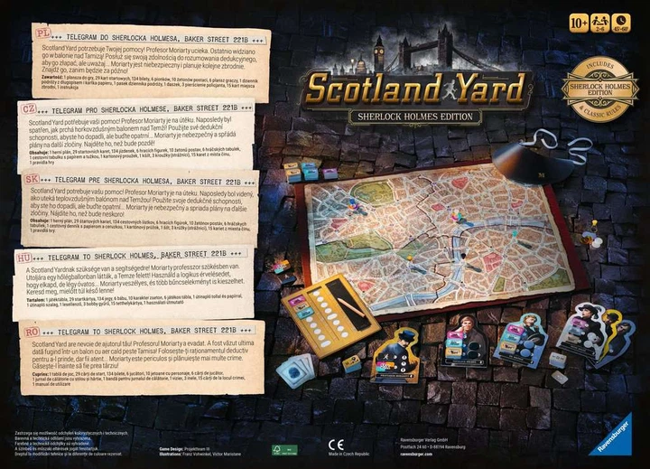 Настільна гра Ravensburger Scotland Yard Sherlock Holmes (багатомовна версія) (4005556275403) - зображення 2