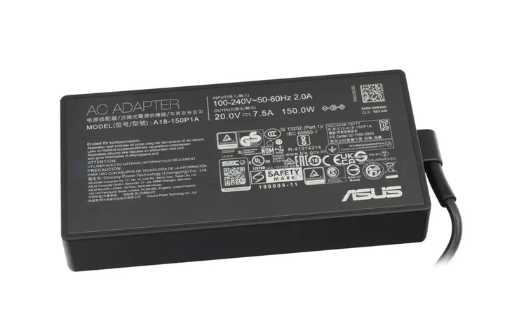 Мережевий блок живлення для ноутбука Asus 20V 7.5A 150W 6.0*3.7 mm прямокутний без кабеля 220V - зображення 4