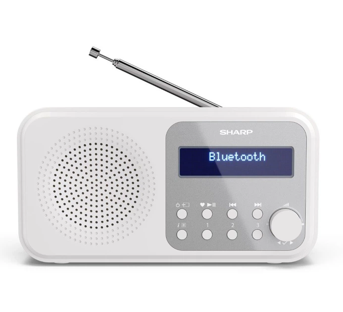 Радиоприемник портативный Sharp DRP420WH DAB+, FM, Bluetooth, батарейки, сеть - изображение 3