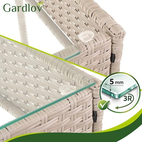 Садові меблі з ротангу бежеві Gardlov 26909 - зображення 11