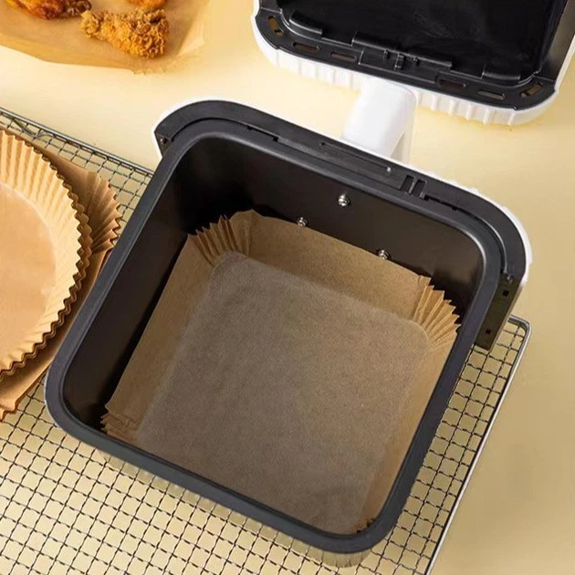 Пергаментна форма для аерогрилю та духовки, вкладиші Air Fryer Paper Liners для випікання 20х4.5см, квадратна, 100шт. - зображення 5