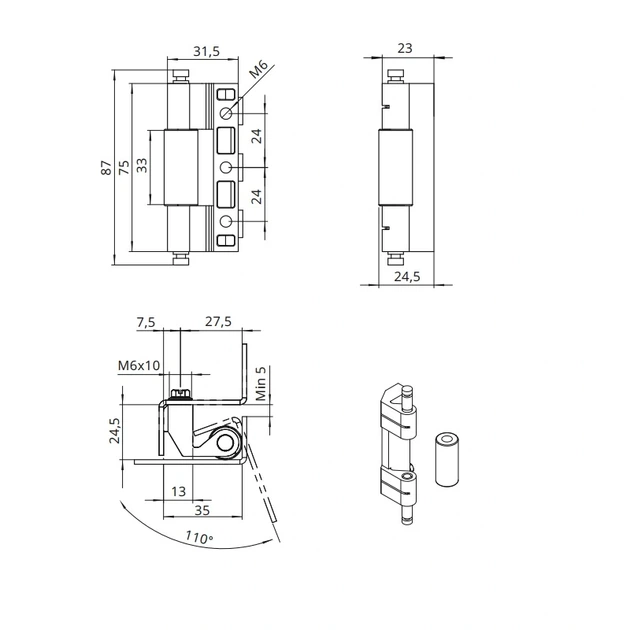 Завіса RZ 415-1 прихована Металік (00058672) - изображение 2
