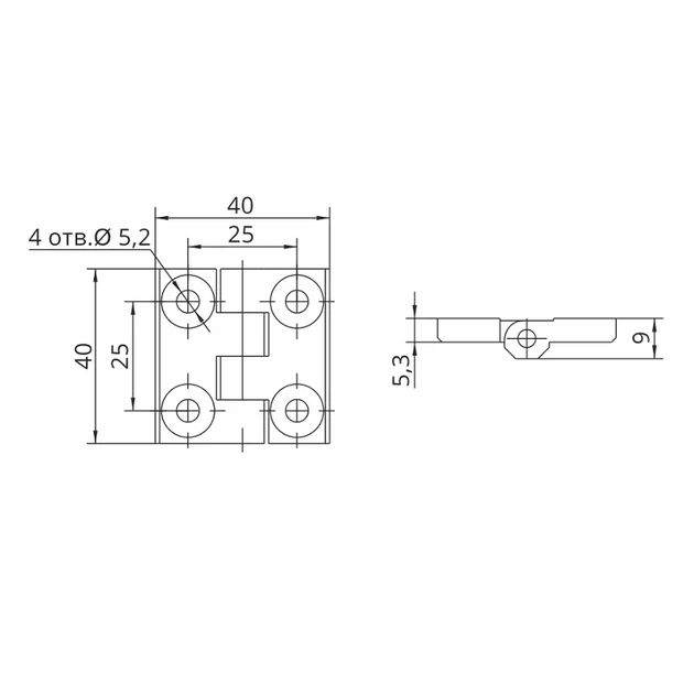 Завіса RZ H1040,2,2,1 накладна 40х40 мм Чорний (00059177) - Фото 4 Завіса RZ H1040,2,2,1 накладна 40х40 мм Чорний (00059177) - изображение 4