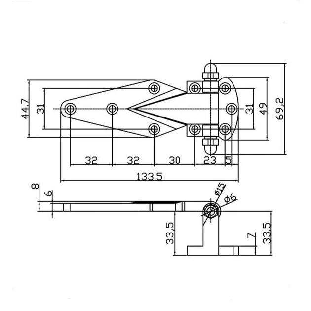 Завіса RZ H133,SS,0 відкидна H=33,5 мм Металік (00063517) - изображение 3