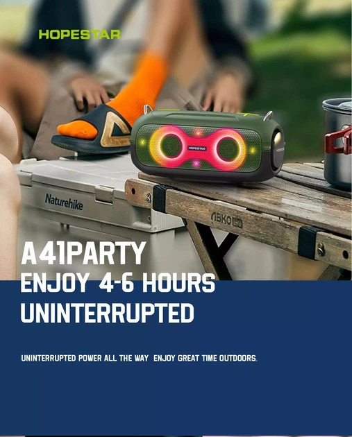 Портативная беспроводная Bluetooth колонка Hopestar A41 party |BT5.3, 16Вт, TWS, AUX/TF/USB, 6h, IPX5| Red - Фото 10 Портативная беспроводная Bluetooth колонка Hopestar A41 party |BT5.3, 16Вт, TWS, AUX/TF/USB, 6h, IPX5| Red - изображение 10