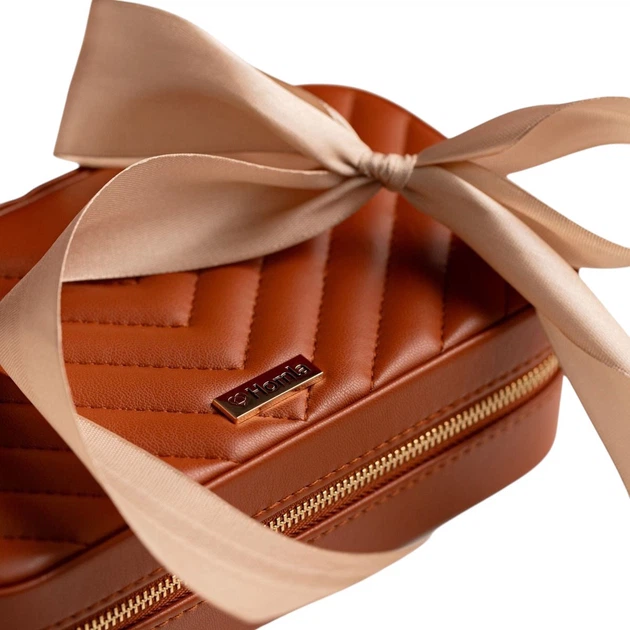 Шкатулка для прикрас Homla Rinas з прошиттям у вигляді ялинки коричнева 20,5x10,5x6 см (5906496752728) - зображення 3