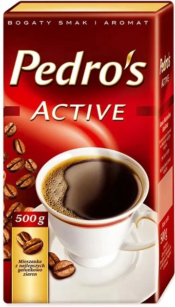 Набір з 3 шт. Мелена кава Pedros Active 500г - Фото 1 Набір з 3 шт. Мелена кава Pedros Active 500г - изображение 1
