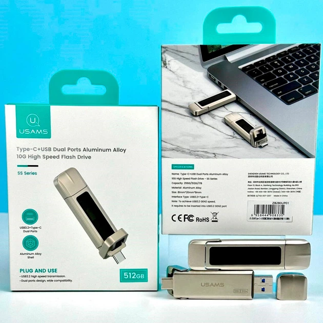 USB Flash Usams US-ZB279, 256 Гб., Серебряный - 429551 - изображение 10