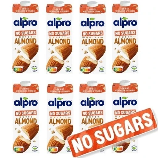 Набір 8 штук Alpro Almond Nutty рослинний напій зі смаком мигдаля без цукру 1л - Фото 1 Набір 8 штук Alpro Almond Nutty рослинний напій зі смаком мигдаля без цукру 1л - зображення 1