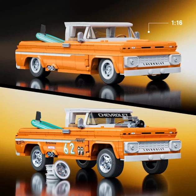 Машинка-конструктор Hot Wheels Brick Shop Elite Custom '62 Chevy