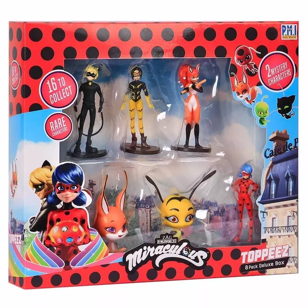 Набор фигурок-топеров Miraculous Леди Баг Делюкс 8в1 Серия 2 (MLB2070_A) - Фото 3 Набор фигурок-топеров Miraculous Леди Баг Делюкс 8в1 Серия 2 (MLB2070_A) - изображение 3