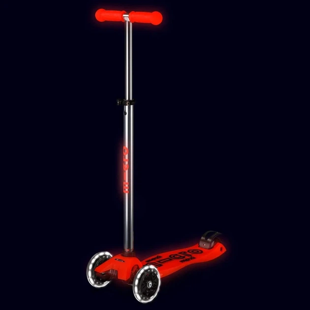 Самокат Micro Maxi Deluxe Glow LED красная аура (MMD368) - изображение 5