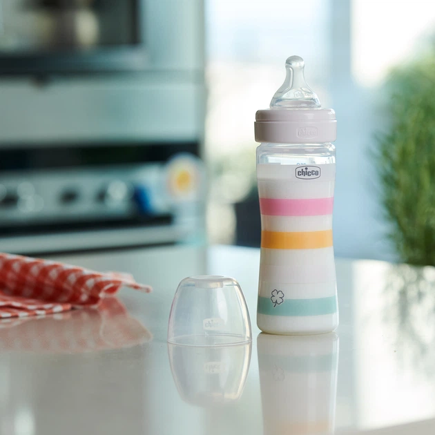 Бутылочка пластик Chicco Well-Being Colors, 250мл, соска силикон, 2м+, цвет розовый (28623.11) - изображение 2