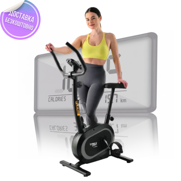 Велотренажер магнитный Trex Sport TX-450MB FLEXO до 120 кг маховик 6 кг черный - изображение 5