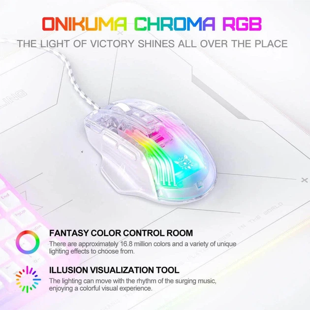 Мышь Onikuma CW923 Fantasy Color, Прозрачный - 673865 - изображение 5