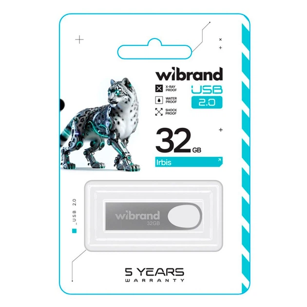 USB Flash Wibrand Irbis, 32 Гб., Срібний - 543131 - зображення 2