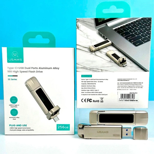 USB Flash Usams US-ZB279, 256 Гб., Серебряный - 429551 - изображение 11